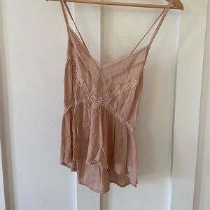 American Eagle Dusty Pink Lace Tanktop